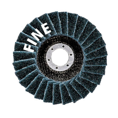 MAKITA 100mm x 16mm SURFACE CONDITIONING FLAP DISC - FINE BLUE - ANGLED B-40733